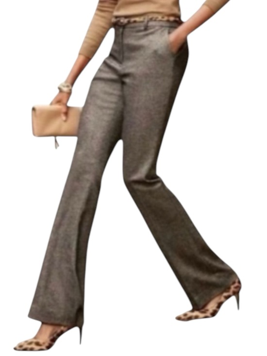 Talbots Pants - TALBOTS Vintage Wool/Silk Blend Trousers in Brown Tweed Size 10 — GORGEOUS!!!